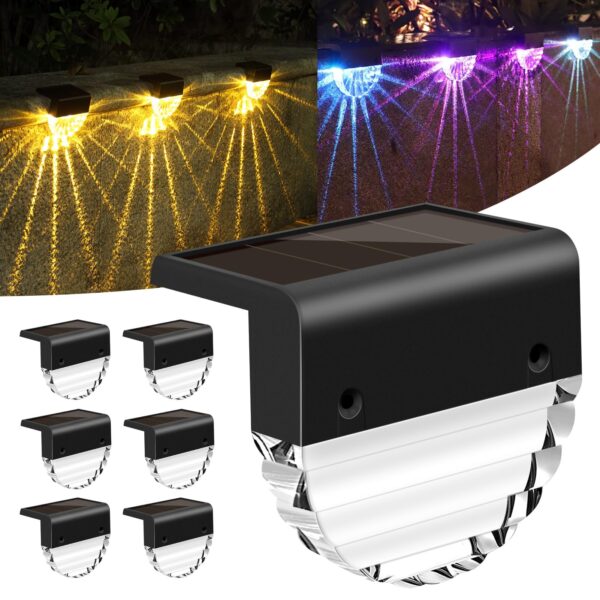 YIKANWEN 6er Set Solarleuchten für Aussen – LED Gartenlampen mit 2 Modi für Terrasse & Treppen
