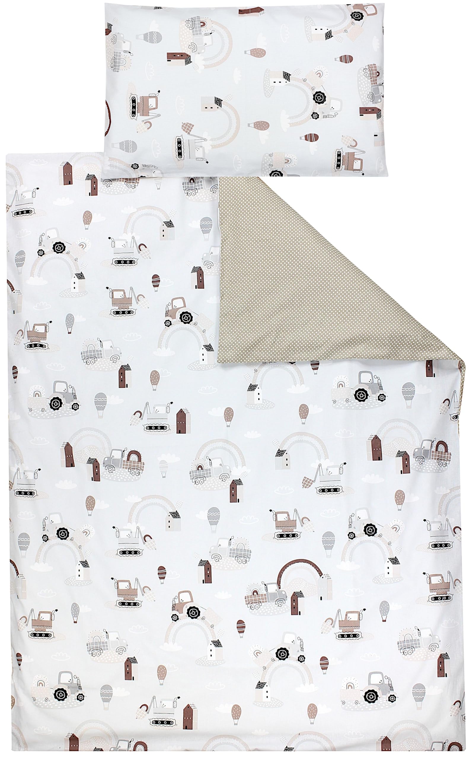 TupTam Kinder Wendebettwäsche 135x100 cm – Baumwolle mit Reissverschluss