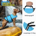 AMZNOVA Hundeschwimmweste M Rip Stop mit Auftrieb – Rettungsweste für Hunde – Bild 3