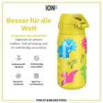 ion8 Kinder Trinkflasche 400ml Edelstahl – Auslaufsicher mit Einhandöffnung – Bild 5