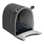 EUGAD Hundehöhle 60x55x60cm – 2-in-1 Design mit abnehmbarem Kissen für Hunde bis 15kg – Bild 3
