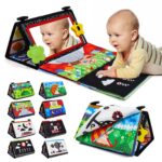 Dr.Rapeti Faltbares Baby-Spiegelspielzeug mit Stoffbuch – Schwarz-Weiss-Kontraste für optimale Entwicklung