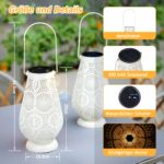 Orientalische Solar-Laterne Metall Weiss – IP65 Wasserdicht für Garten, Balkon & Terrasse – Bild 7
