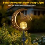 Caldarax Mond Solarleuchte mit Glaskugel – Wetterfeste LED Gartenleuchte für Terrasse & Rasen – Bild 5