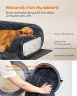 Feandrea FluffyHug Hundebett 80x75 cm mit TPU-Schutz – Plüsch Sofaschutz für mittelgrosse Hunde – Bild 3