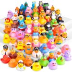 24er Set Badeenten BECEEL – Farbenfrohe Gummiente mit Quietschfunktion für Badewanne & Pool