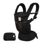 Ergobaby Omni Breeze Babytrage – 4 Tragepositionen ab Geburt bis 20kg, Onyx Black