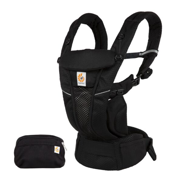 Ergobaby Omni Breeze Babytrage – 4 Tragepositionen ab Geburt bis 20kg, Onyx Black