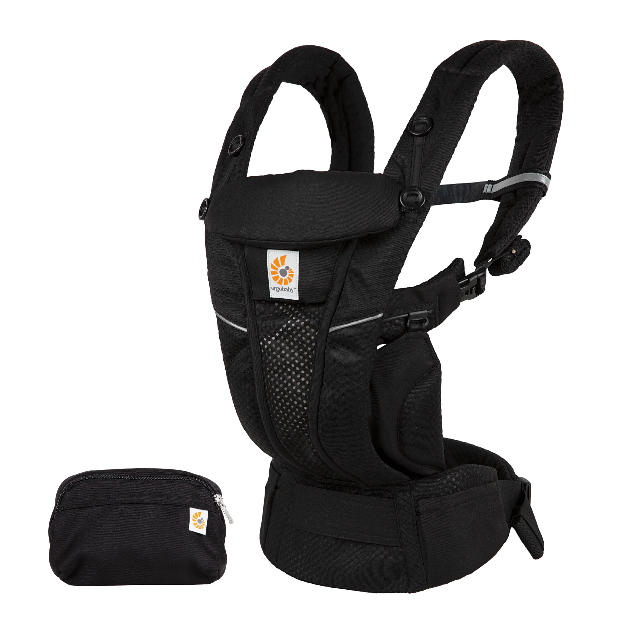 Ergobaby Omni Breeze Babytrage – 4 Tragepositionen ab Geburt bis 20kg, Onyx Black