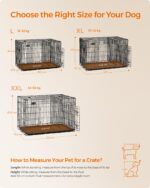 Feandrea Hundekäfig 122x74,5x80,5 cm – Zusammenklappbar mit 2 Türen für große Hunde – Bild 7