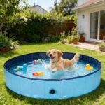 Rinling Hundepool 160x30cm – Faltbares Planschbecken mit rutschfestem Boden für grosse Hunde – Bild 2