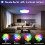 Aulaiyi LED Deckenleuchte 50cm, 36W RGB Dimmbar – Fernbedienung & Farbwechsel – Bild 4