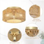 Rayofly Boho Deckenlampe 3-flammig mit Rattan & Bambus – Vintage Leuchte für jeden Raum – Bild 7