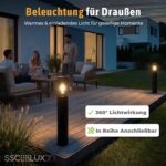 SSC-LUXon 4er Set VARDA Wegeleuchte 50cm schwarz – Designerleuchte für Garten & Wege – Bild 4