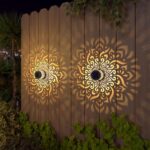 Lifeel Solarlaterne 2er Set – Dekorative Gartenleuchte mit floralem Muster für Außen – Bild 5