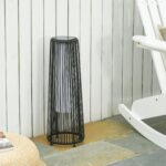 Outsunny Solarleuchte Rattan 61 cm – Gartenlampe mit Lichtsensor & 8h Betriebsdauer – Bild 2