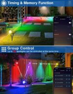 NATPOW RGB LED Gartenbeleuchtung 4er Set – Smart Gartenstrahler mit App & Fernbedienung – Bild 4