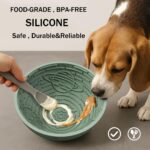 OHMO Leckmatte Hund & Katze Salbeigrün – 2-in-1 Slow Feeder & Schlecknapf aus Lebensmittelsilikon – Bild 3