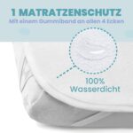 3er-Set Spannbettlaken & Matratzenschoner 55x90cm – Baumwolle & wasserdicht für Babys – Bild 4
