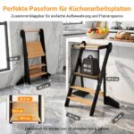 COSYLAND Lernturm Klappbar mit Kippschutz – Bambusturm 2-fach höhenverstellbar bis 55 kg – Bild 3