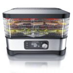 Arendo Dörrautomat 400 W mit Temperaturregler – Edelstahl Dehydrator für Obst, Gemüse & Fleisch