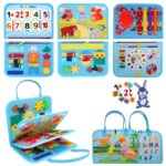 RunHero Busy Board Montessori Filzbuch – 20+ Lernaktivitäten für Kinder ab 3 Jahren