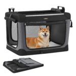 Feandrea Hundebox faltbar 76,2 cm – Transportbox für Mittelgrosse Hunde mit 4 Netztüren