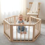 Totsy Baby Laufgittereinlage 6-eckig 115 x 100 cm – Schaumstoffmatratze mit abnehmbarem Bezug – Bild 2