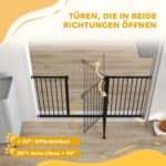 PawHut Türschutzgitter 74–147,5 cm mit 3 Verlängerungen – Hundesicherheitsgitter ohne Bohren – Bild 5
