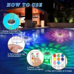 Qoolife Schwimmende Poolbeleuchtung Solar, 2 Stück – 12 Farbmodi mit Fernbedienung – Bild 3