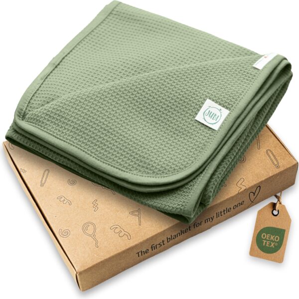 Jubi® Babydecke Sommerdecke – 100% Baumwolle, Waffelstruktur, Oeko-Tex