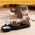 TranRantic 3-in-1 Katzennapf mit 15° Neigung & Wasserspender – Erhöhter Futternapf für Katzen – Bild 7