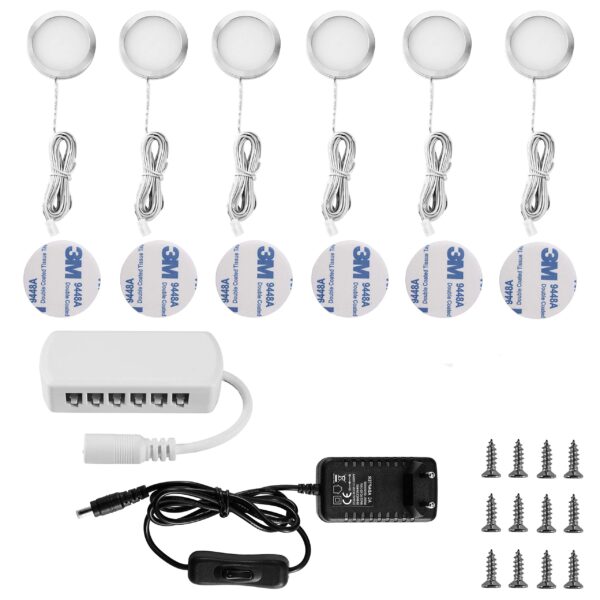 Lightess 6er LED Unterbauleuchte 12V Warmweiss – Schrank- & Vitrinenbeleuchtung für Küche