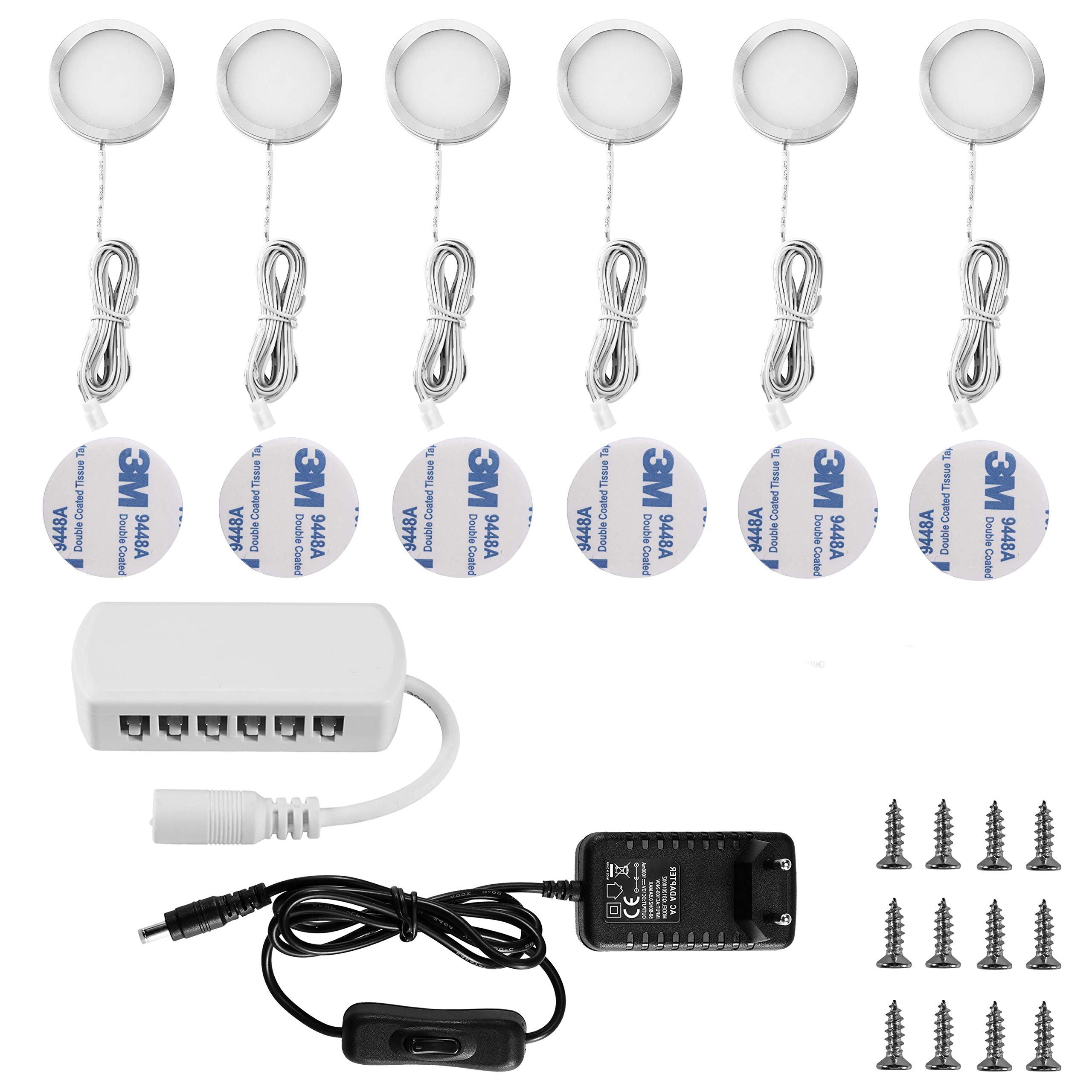 Lightess 6er LED Unterbauleuchte 12V Warmweiss – Schrank- & Vitrinenbeleuchtung für Küche
