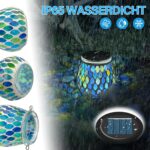 TOTHDATE Solar Mosaik Leuchte Oval – IP65 Gartenlampe mit Lichtsensor für Aussen – Bild 4