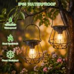 Kimjo Solarlaterne Hängend 2er Set – IP65 Wasserdicht mit Warmweiss LED für Garten & Balkon – Bild 2