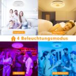 TOPPLEE LED-Deckenleuchte mit RGB-Farbwechsel & Musiksynchronisation – Dimmbar für Wohn- & Kinderzimmer – Bild 6