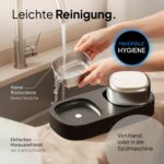 PRETTYPAW Erhöhter Katzennapf mit 2 Edelstahl-Schalen – Ergonomische Futterstation für Katzen – Bild 3