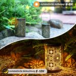 Bonsery Solarlaterne 2er Set – IP65 Wasserdicht mit Vintage Muster für Garten & Terrasse – Bild 4