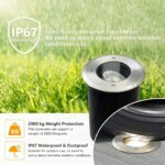 JNR Edelstahl Bodeneinbaustrahler IP67 4er-Set – Schwenkbar 30° mit 5W LED warmweiss 3000K – Bild 6