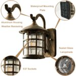 SUZNIU Vintage Wandleuchte Aussen Braun – IP44 Aluminium Aussenlampe E27 für Garten & Terrasse – Bild 3