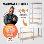 Monzana Schwerlastregal 2er Set 180x90x40cm – 1750kg Tragkraft mit 10 MDF-Böden – Bild 5
