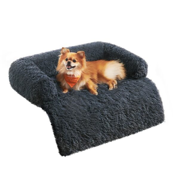 Feandrea FluffyHug Hundebett 80x75 cm mit TPU-Schutz – Plüsch Sofaschutz für mittelgrosse Hunde