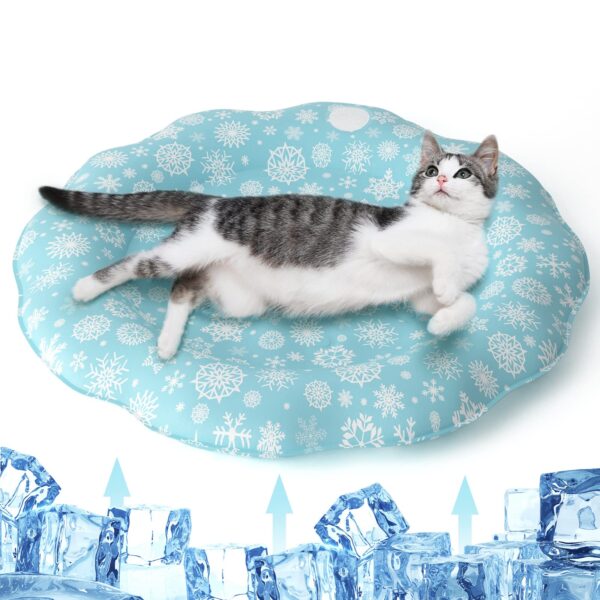 PETTOM Kühlmatte Ø 57cm – Selbstkühlende Liegematte für Katzen & Hunde