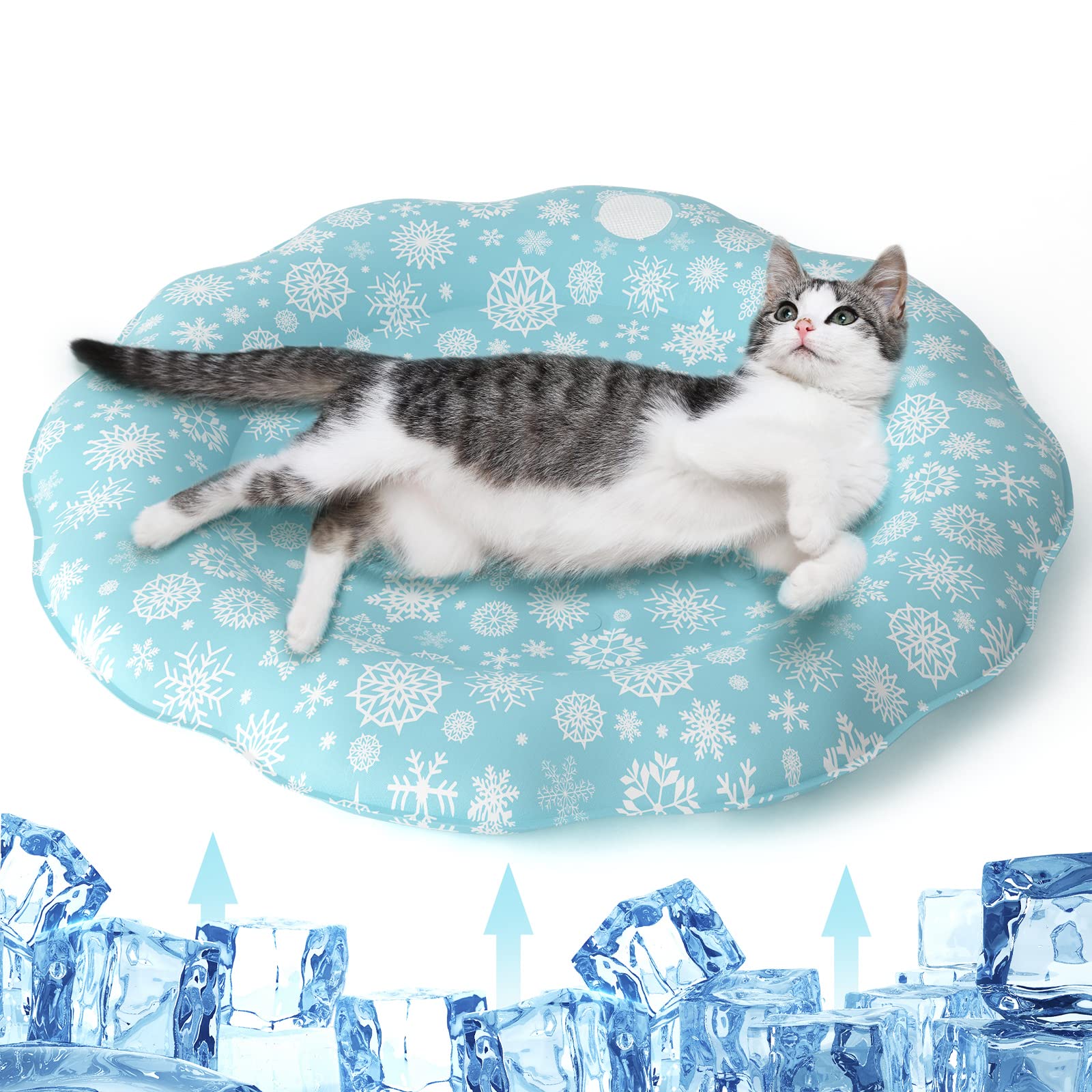 PETTOM Kühlmatte Ø 57cm – Selbstkühlende Liegematte für Katzen & Hunde