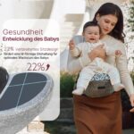 Momcozy Hüfttrage mit 3D-Bauchschutz bis 20 kg – Ergonomische Babytrage Grau M – Bild 2