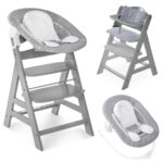 hauck Alpha+ Hochstuhl Newborn Set mit 2in1 Bouncer – Mitwachsend bis 90 kg
