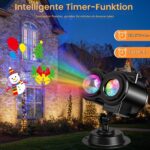 Laliled LED Projektor Weihnachten & Halloween – 24 Dias mit Wasserwellen-Effekt, IP44 wasserdicht – Bild 5