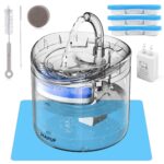 HAPUP Katzenbrunnen 1,8L mit Doppelmodus & Aktivkohlefilter – Intelligenter Wasserspender für Katzen & Hunde