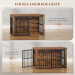 HEXCELEN Hundekäfig-Möbel 100 cm mit Schiebetür – 2-in-1 Hundebox & Beistelltisch Braun – Bild 4